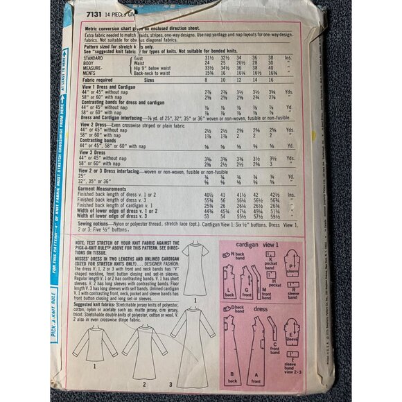 Simplicity Misses Dress Sewing Pattern sz 14 7131 - uncut - Picture 4 of 10